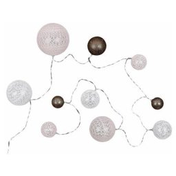 Guirlande Boule 10led Multi-taill Poudre 192cm - ROSE BLANC MARRON