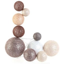 Guirlande Boule 10l Multi-taille Marron 192cm - marron