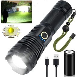 Lampes de poche led rechargeables à haute luminosité, 90000 lumens Lampes de poche tactiques super