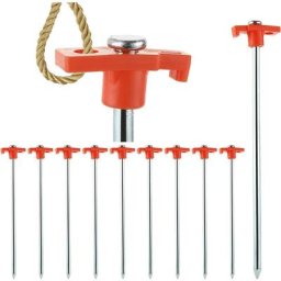 Lot de 20 clous de tente robustes 25,4 cm, clous de roche en métal pour auvents, clous de camping