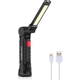 Mini lampe poche led rechargeable cob 400529 lumière secours articulée magnétiqu