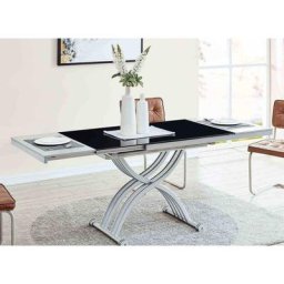 Table basse relevable 2 allonges noir et gris studio - gris noir