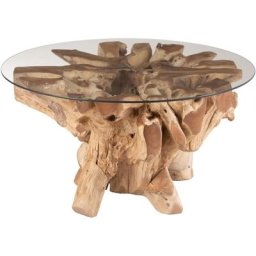 Table basse bois teck naturel Natina l 83 cm