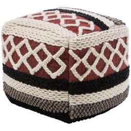 Pouf Cubique fabriqué en Laine et en Coton Multicolore avec Motif Oriental au Style Bohème Beliani