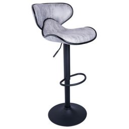 Tabourets de Cuisine - Tabouret Lester Black - Gris - Gris