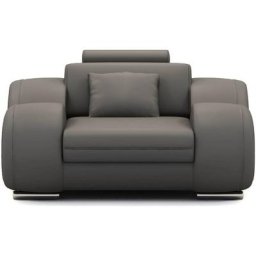 Fauteuil cuir relax design gris oslo - gris