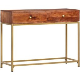 Table console 100x35x76 cm Bois d'acacia massif Vidaxl Brun