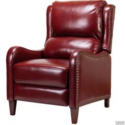 Fauteuil Relax en Cuir Véritable Fauteuil Inclinable Rembourré Chaise Simple Moderne avec Dossier &