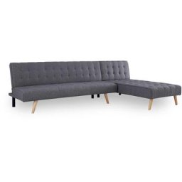 Canapé scandinave convertible modulable avec l'angle réversible en tissu gris foncé finn - gris