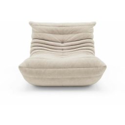 Canapé Relax Design Chauffeuse 1 Place softy Mousse Haute Densité Gris Clair