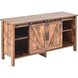 Hongya - Buffet Meuble tv mdf Vintage Industriel Bois massif Avec 2 portes rangement style