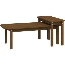 Ensemble de tables basses 2 pcs Marron miel Bois massif de pin Vidaxl marron miel