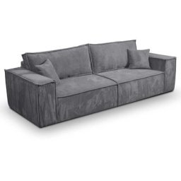 Deco In Paris - Canapé 3 places avec coffre en velours gris anthracite jade - gris foncé
