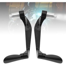 1 paire de leviers d'embrayage de frein de moto en fibre de carbone protège le guidon (noir)