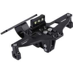 Support de cadre de plaque d'immatriculation en aluminium réglable pour moto avec noir clair
