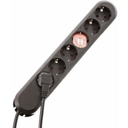 Bachmann Multiprise Smart 6fach Noir 1,5m - 1,5 M Zuleitung, Geschraubt (Mehrwegschrauben),