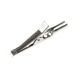 Pince crocodile fine 4 a argent Sks Hirschmann 930122000 Plage de serrage (max.): 10 mm Longueur: