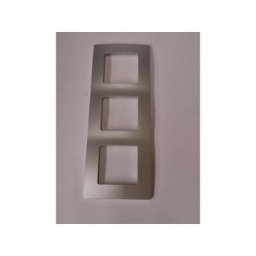 Plaque de finition triple 3 postes 6 modules gris argent entraxe 71mm horizontal-vertical Niloé