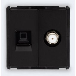 Prise Internet RJ45 cat 6 + Satellite Modern Noir - Noir