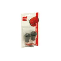 Vacuvin - Set de 2 bouchons pour pompe à vin - Gris