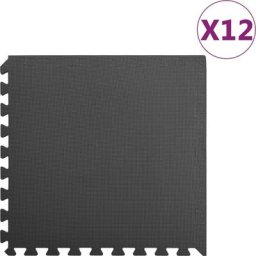 Lot de 12 Tapis de sol | Tapis de salon Tapis de protection sol 4,32㎡ Mousse eva Noir 66134 - Noir