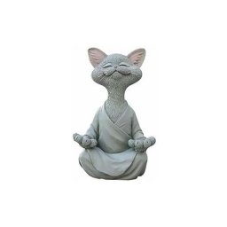 Chat Heureux Zen Chat Pose Dtendue Chat Figurine Mditation Yoga Sculpture Pour La Maison