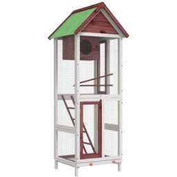 Vidaxl - Maison à oiseaux moka 60x58,5x160 cm bois massif de pin Mocha