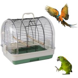Wyctin - Hofuton Cage à Oiseaux Métal Plastique Petite Cage avec Bol à Nourriture et Abreuvoir Vert