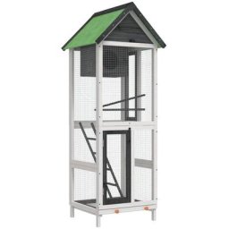 Vidaxl - Maison à oiseaux gris 60x58,5x160 cm bois massif de pin Grey