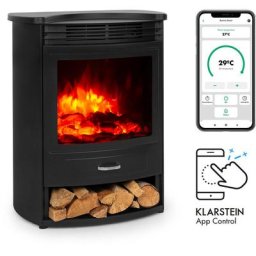 Klarstein - Bormio s Smart Cheminée électrique 950/1900W thermostat minuterie hebdomadaire - Noir