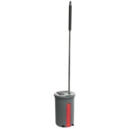 Seau essoreur avec balai 7L Lena - 5 five simply smart - Gris et rouge
