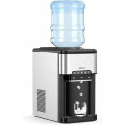 Machine à Glaçons 3 en 1 340 W/Machine à Glace avec Distributeur d'Eau Froide/Chaude, 19 kg en 24h,