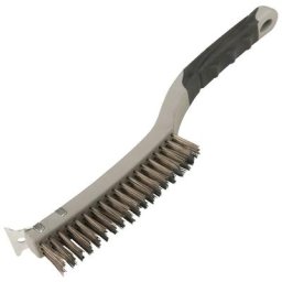 Brosse À Manche À Poils D'Inox Et Racloir 3 Rangs Silverline 156914