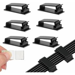 60 pcs Clips Câbles Adhésifs, Cable Management Clips 46x20mm, Gestion de Cable Clips