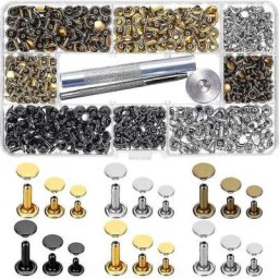 300 Rivets Cuir Set Double Cap Rivets Kit Avec 3 Pc Kit D'outils De Fixation