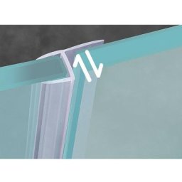 Joint d'étanchéité bi-dureté translucide rejet d'eau - Pour verre d'épaisseur : 8 mm
