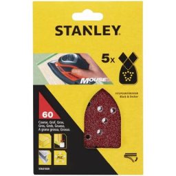 Stanley - Feuilles Abrasives Ponceuse De Détail STA31039-XJ K60 5 Pcs