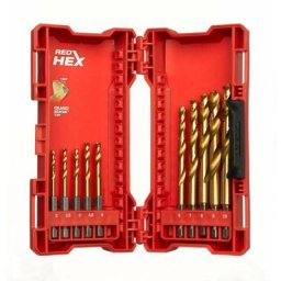 Coffret 10 forets métal hss-g red hex - MILWAUKEE