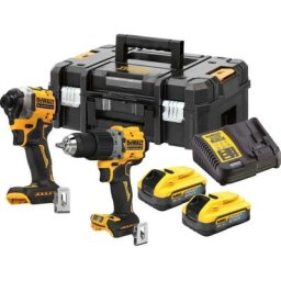 Kit 2 outils Dewalt 2 batteries 18V 5Ah powerstack Perceuse à percussion DCD805 + Visseuse à chocs