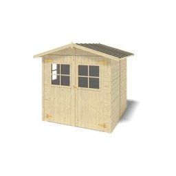 Abri de jardin en bois - 4,18m2 - double with windows filled with plexiglassx2,54m - Ep. 18