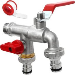 3/4'' Pouce (20/27) Robinet d'eau en Laiton Double de Qualité Supérieure, Résistant à la Rouille et