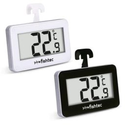 Lot de 2 Thermomètre Réfrigérateur Electronique - Sonde Intégrée - 3 Systèmes d'Accroche : Crochet,