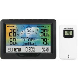 Nouvel ecran couleur horloge meteo sans fil previsions meteo reveil thermometre hygrometre FJ3383F