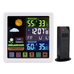 Station Météo sans Fil,Station Météo avec lcd Écran Couleur Thermomètre Hygromètre Intérieur