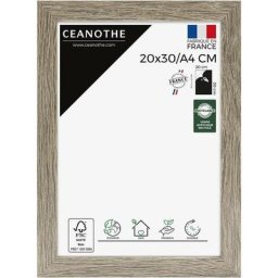 Cadre Photo Bois Taupe 20x30 cm et 30x20 cm – Convient au A4 – Cadre en Bois Taupe fsc - Fabriqué