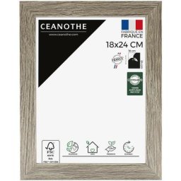 Cadre Photo Bois Taupe 18x24 cm et 24x18 cm – Convient au A5 – Cadre en Bois Taupe fsc - Fabriqué