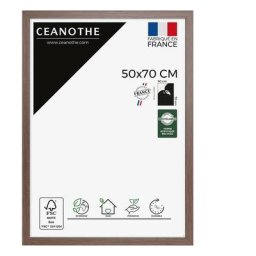 Cadre Photo Bois Marron 50x70 cm et 70x50 cm – Convient au A2 – Cadre en Bois Marron fsc - Fabriqué