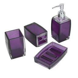 4 pièces/ensemble acrylique salle de bain accessoire ensemble brosse à dents porte-savon pour