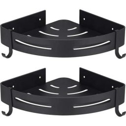 Support de douche d'angle noir sans perçage rangement de salle de bain douche accessoires de salle