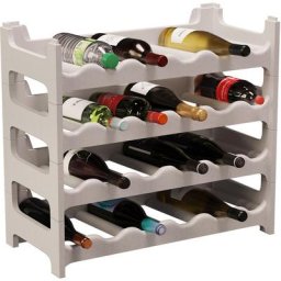 Artecsis - tagère à bouteilles 24 Bouteilles - 60x28x54 cm (LxlxH) - Gris Granite / Cave à vin en
